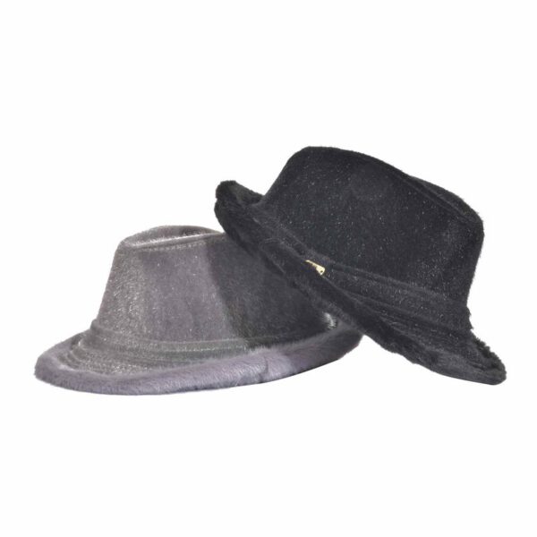 ⁦כובע בנים מגבעת קטיפה פרווה⁩ – תמונה ⁦3⁩